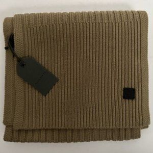 Allsaints Ribbed Knit Scarf wool+acrylic beige Sandalwood Brown unisex